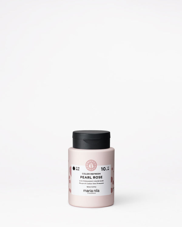 Maria Nila color refresh pearl rose 100 ml jar with black lid on a white background