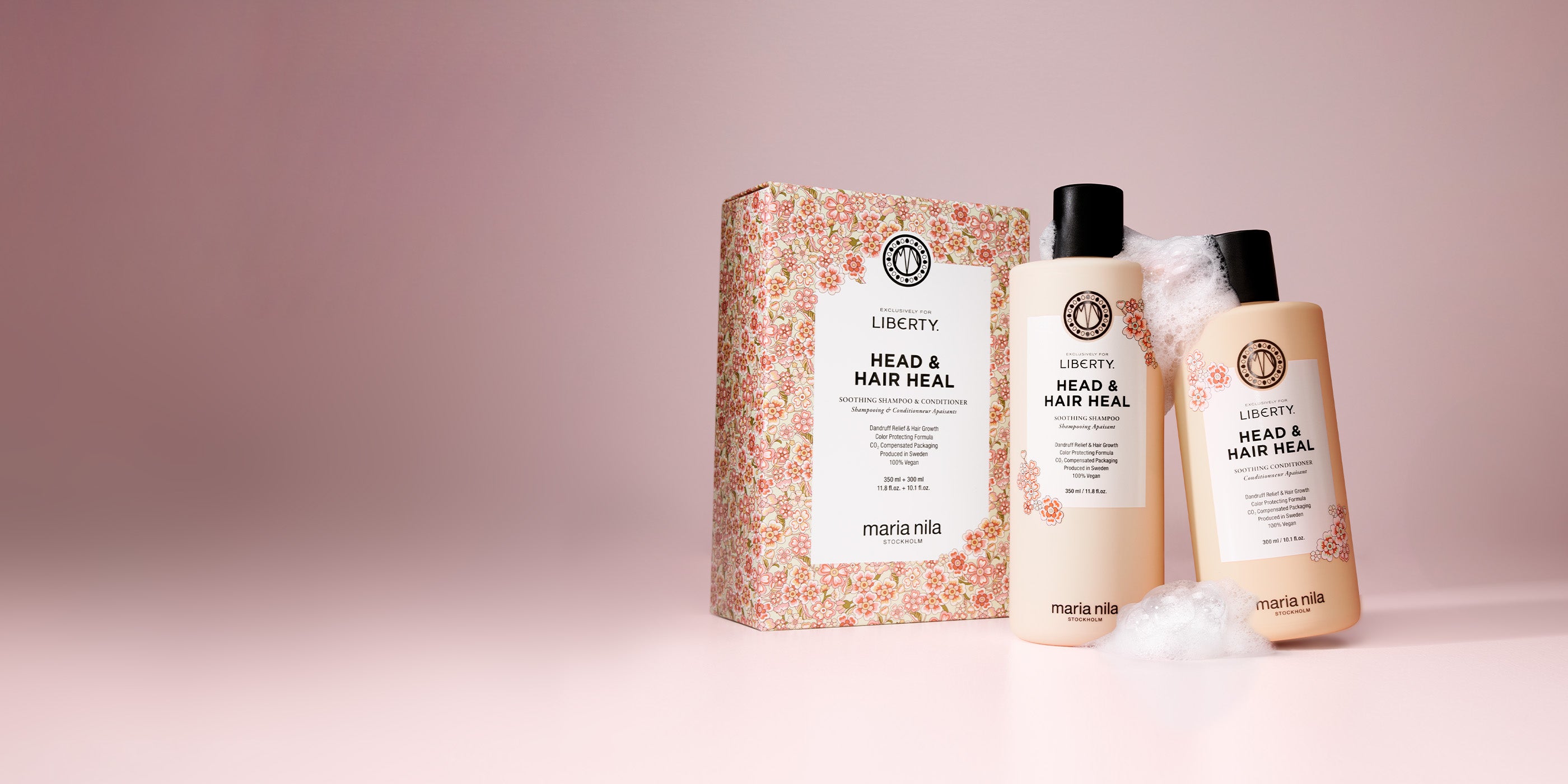 Maria Nila Exclusively for Liberty Head & Hair Heal Shampoo and Conditioner with box